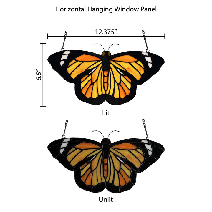 Monarch Butterfly Stained Glass Window Panel - Merry PigletsRiver of Goods