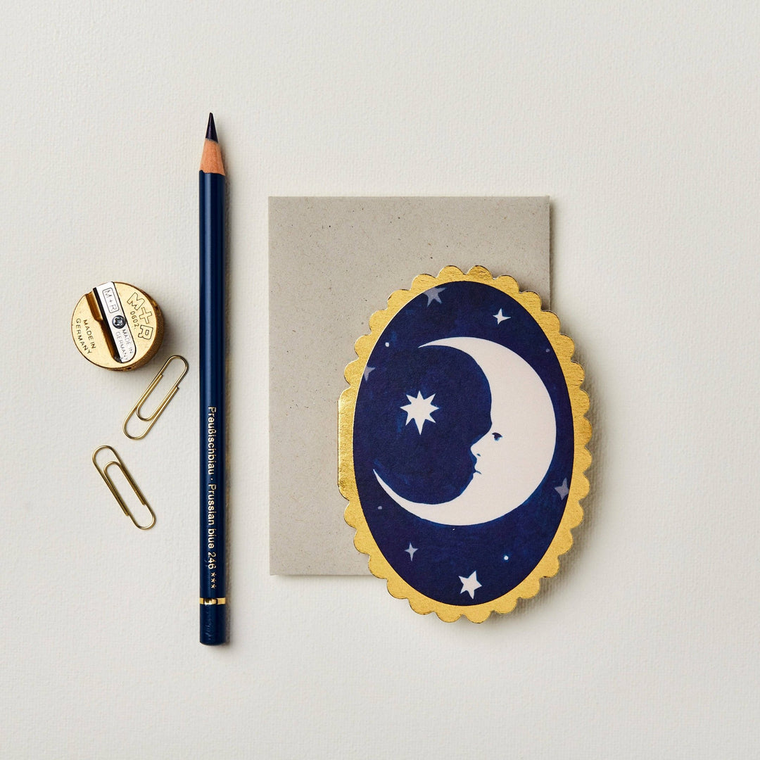 Moon Mini Greeting Card - Merry PigletsWanderlust Paper Co