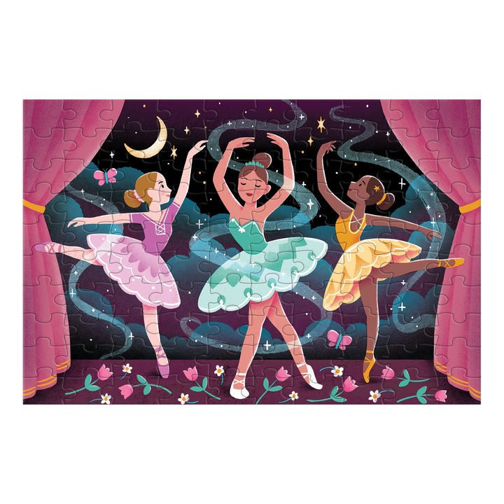Moonlight Ballet 100 Piece Glow in the Dark Puzzle - Merry PigletsMudpuppy