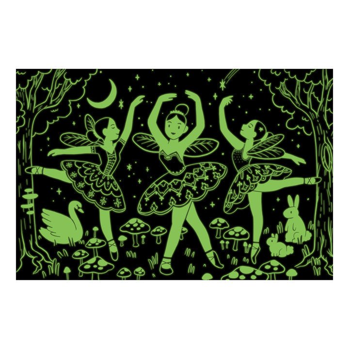 Moonlight Ballet 100 Piece Glow in the Dark Puzzle - Merry PigletsMudpuppy