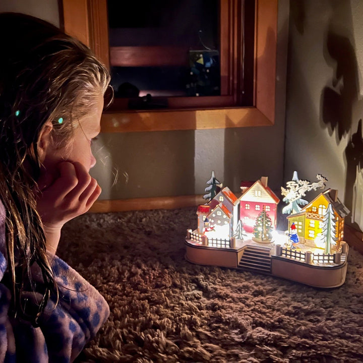 Musical Light Up Wooden Village