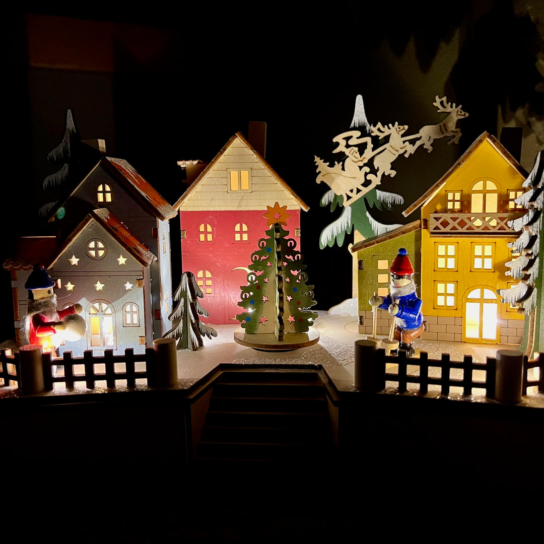 Musical Light Up Wooden Village