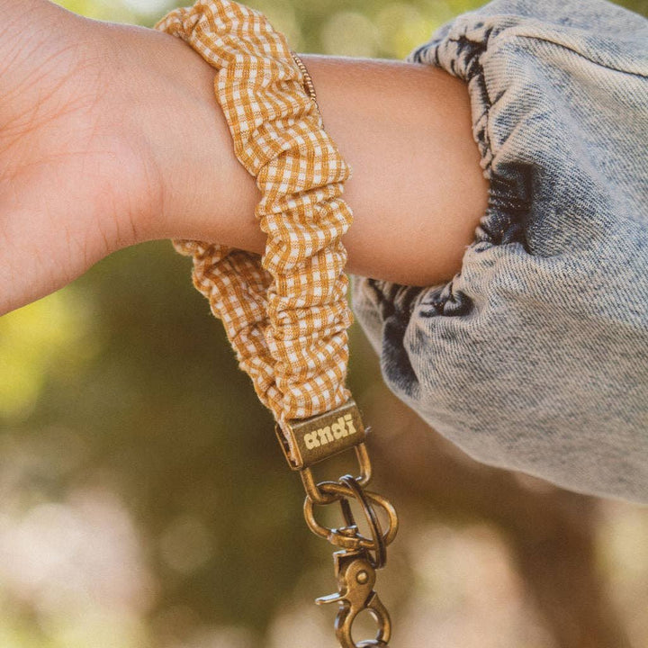 Mustard Gingham Keychain - Merry PigletsShop Andi