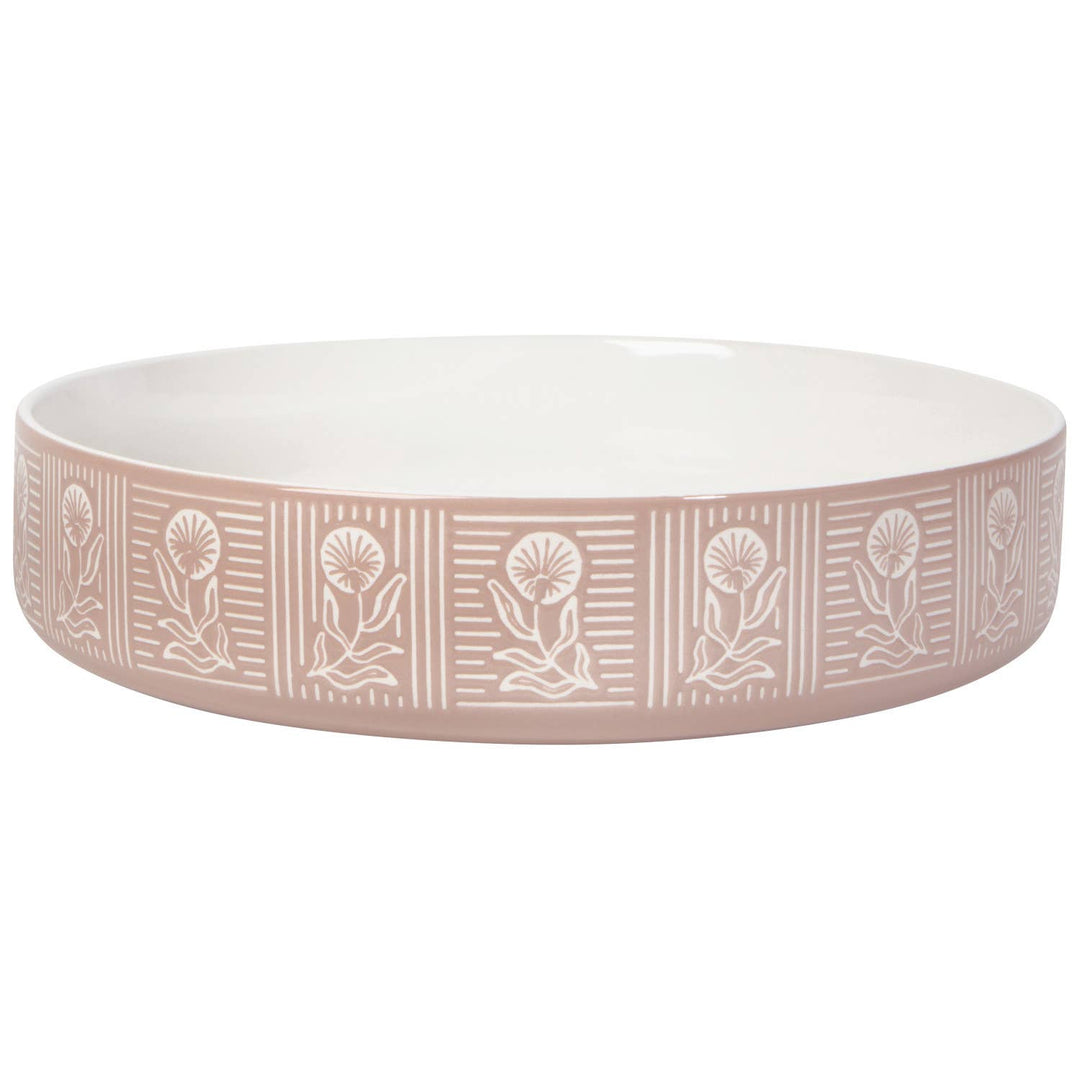 Natural Floral Imprint Serving Bowl - Merry PigletsDanica Studio