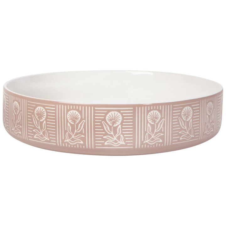 Natural Floral Imprint Serving Bowl - Merry PigletsDanica Studio