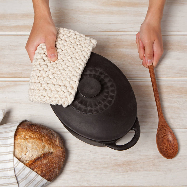 Natural Knit Potholder - Merry PigletsDanica Heirloom