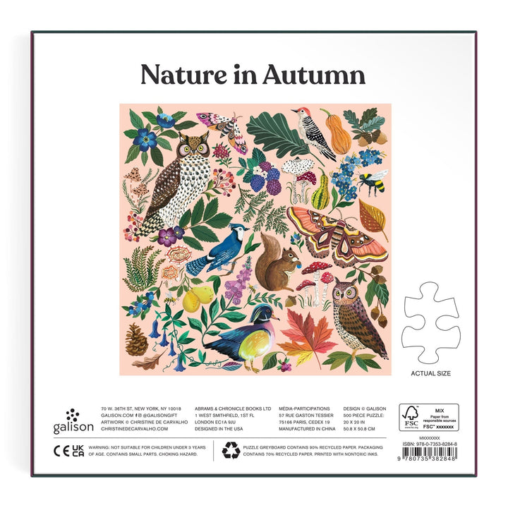 Nature in Autumn 500 Piece Puzzle - Merry PigletsGalison