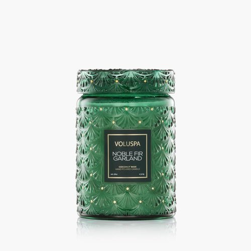 Noble Fir Garland Large Jar Candle - Merry PigletsVoluspa