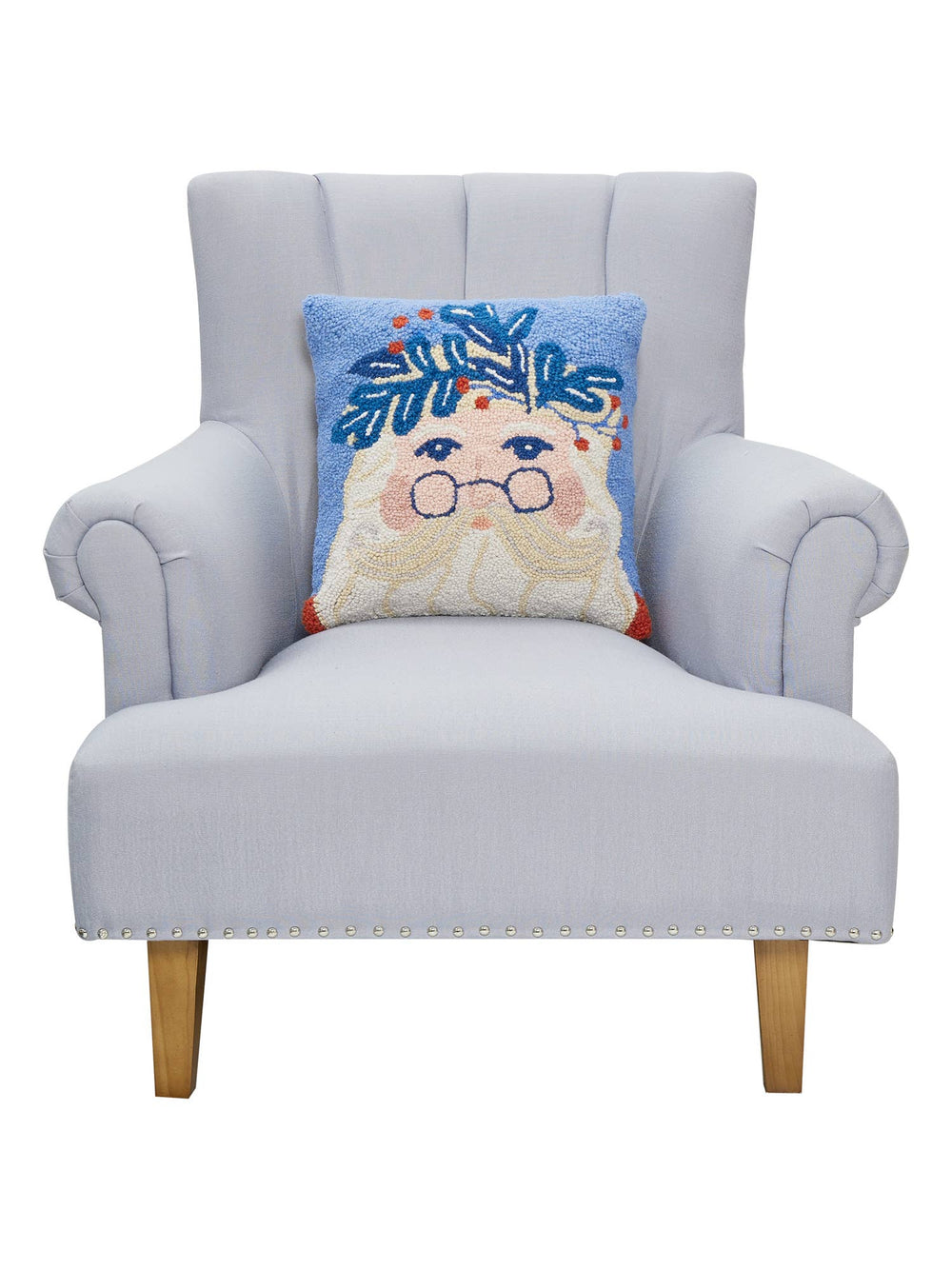 Nordic Santa Wool Hooked Pillow - Merry PigletsPeking Handicraft