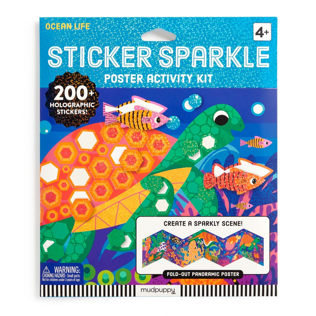 Ocean Life Sticker Sparkle Poster Activity Kit - Merry PigletsMerry Piglets