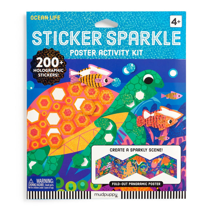 Ocean Life Sticker Sparkle Poster Activity Kit - Merry PigletsMerry Piglets