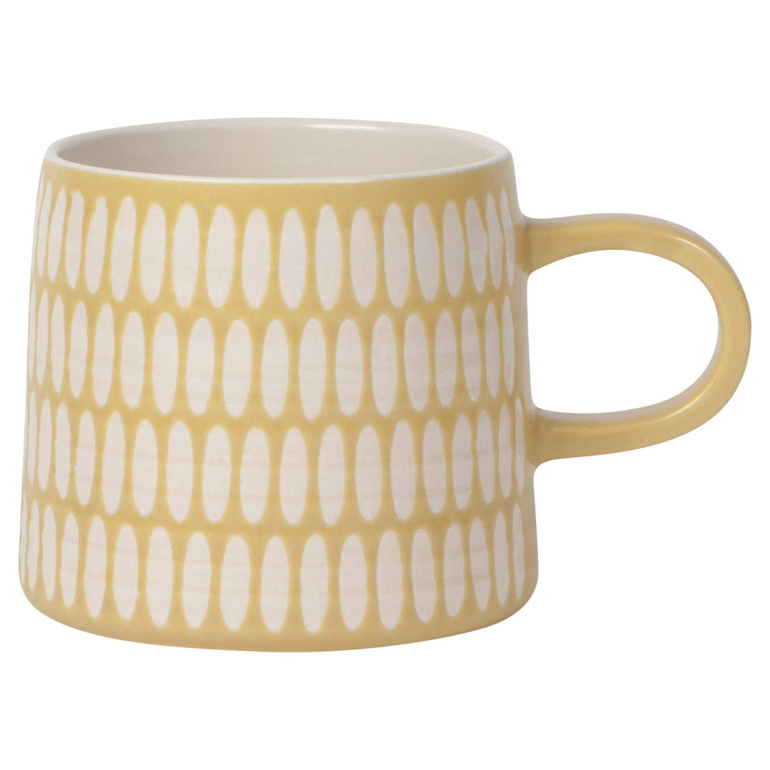 Ochre Imprint Stoneware Mug - Merry PigletsDanica Studio
