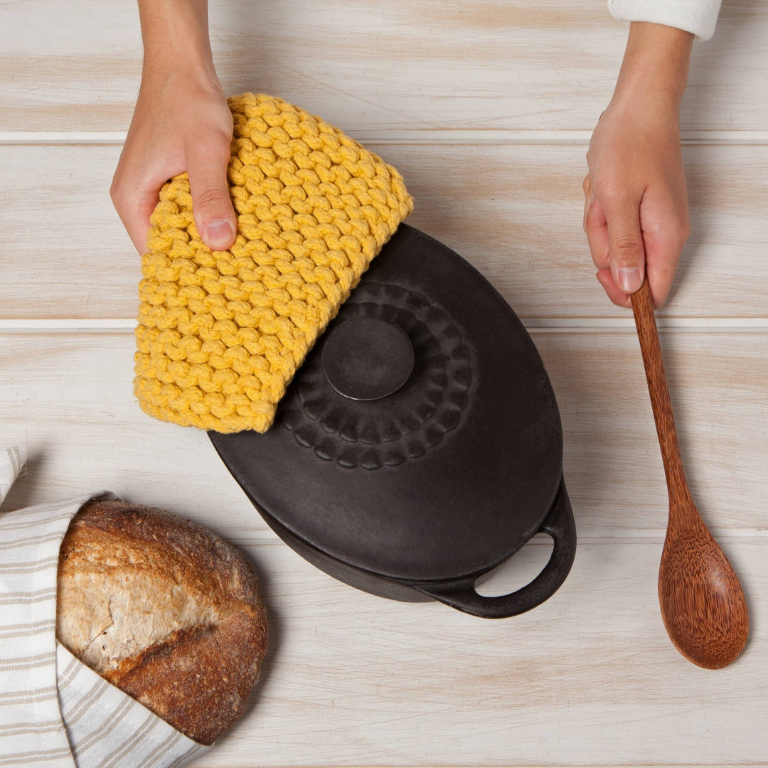 Ochre Knit Potholder - Merry PigletsDanica Heirloom