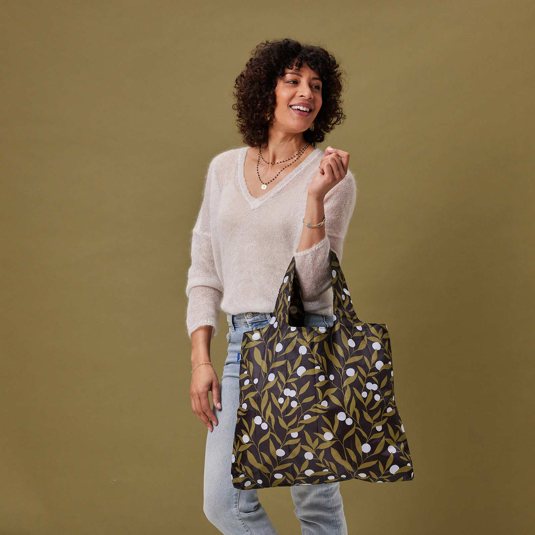 Olive Time Reusable Shopping Bag - Merry Pigletsrockflowerpaper