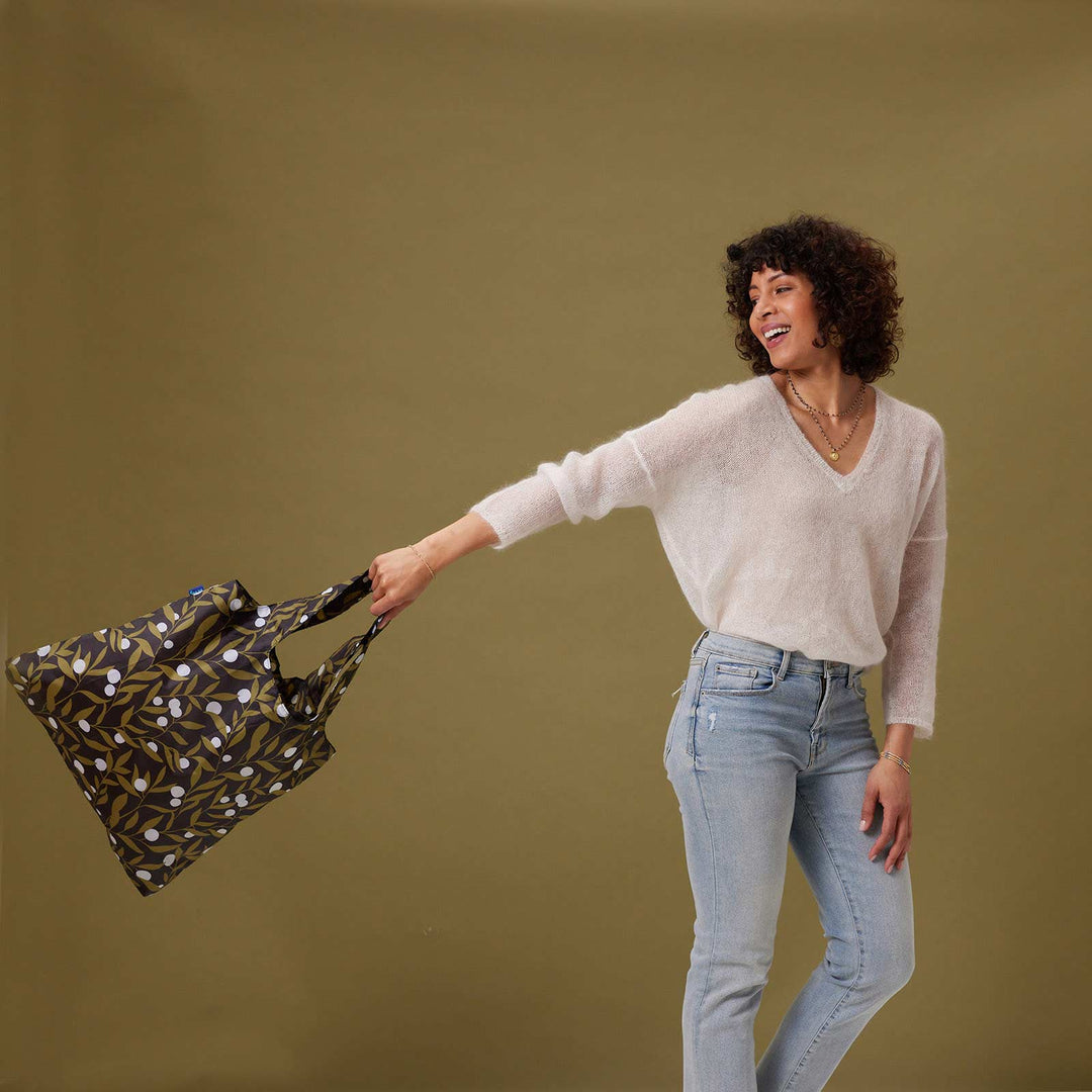 Olive Time Reusable Shopping Bag - Merry Pigletsrockflowerpaper