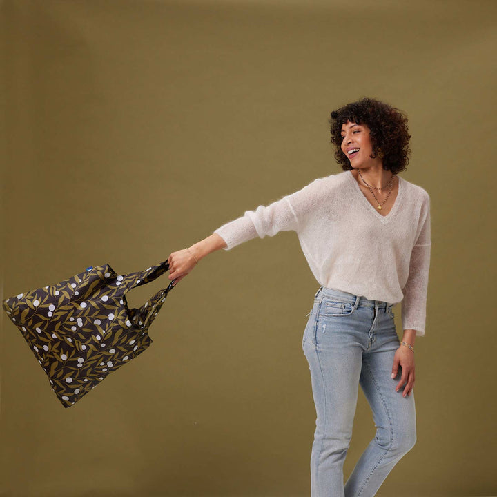 Olive Time Reusable Shopping Bag - Merry Pigletsrockflowerpaper