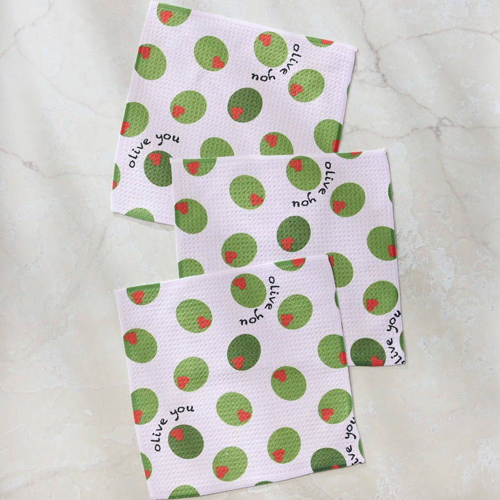 Olive You Dishcloth Set - Merry PigletsGeometry