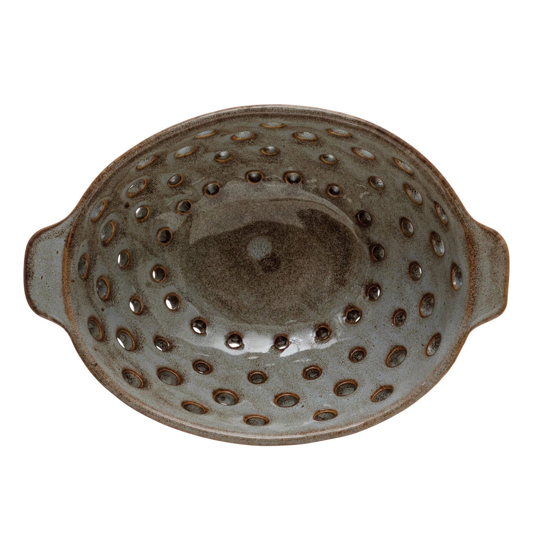 Oval Stoneware Berry Bowl - Merry PigletsCreative Co - Op