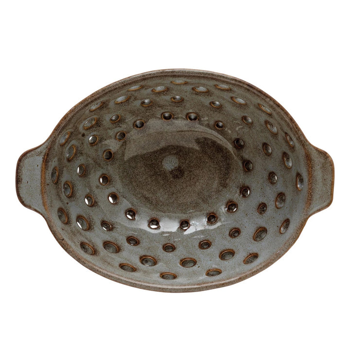 Oval Stoneware Berry Bowl - Merry PigletsCreative Co - Op