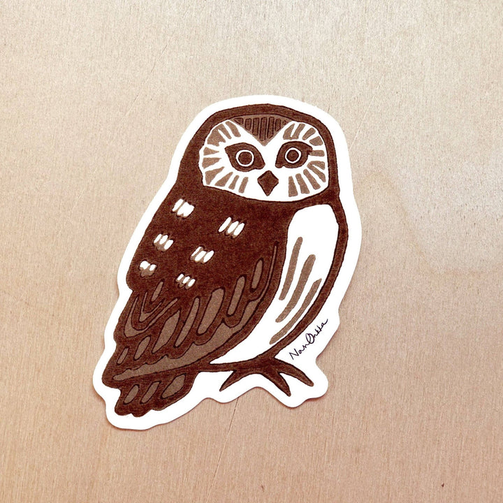 Owl Vinyl Sticker - Merry PigletsNan Onkka Prints