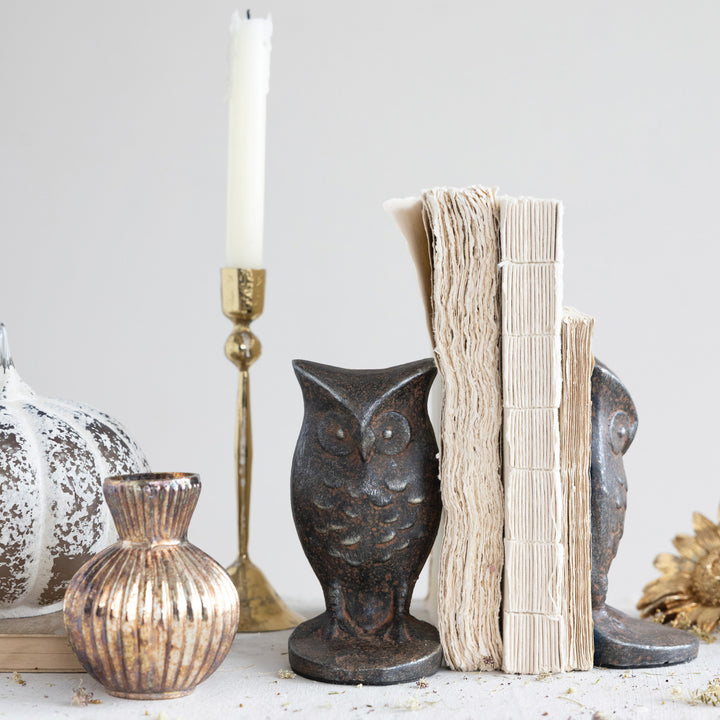 Cast Iron Owl Bookends