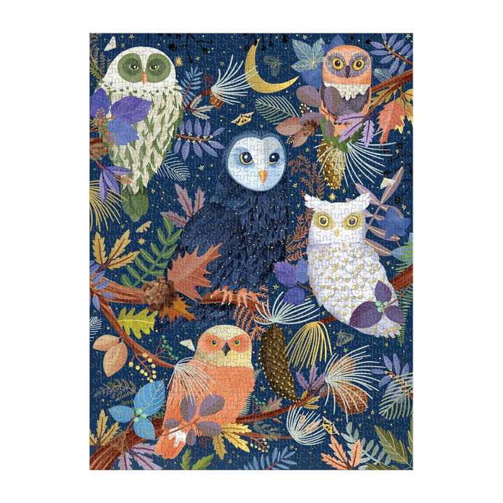 Owls at Dawn 1000 Piece Foil Puzzle - Merry PigletsGalison
