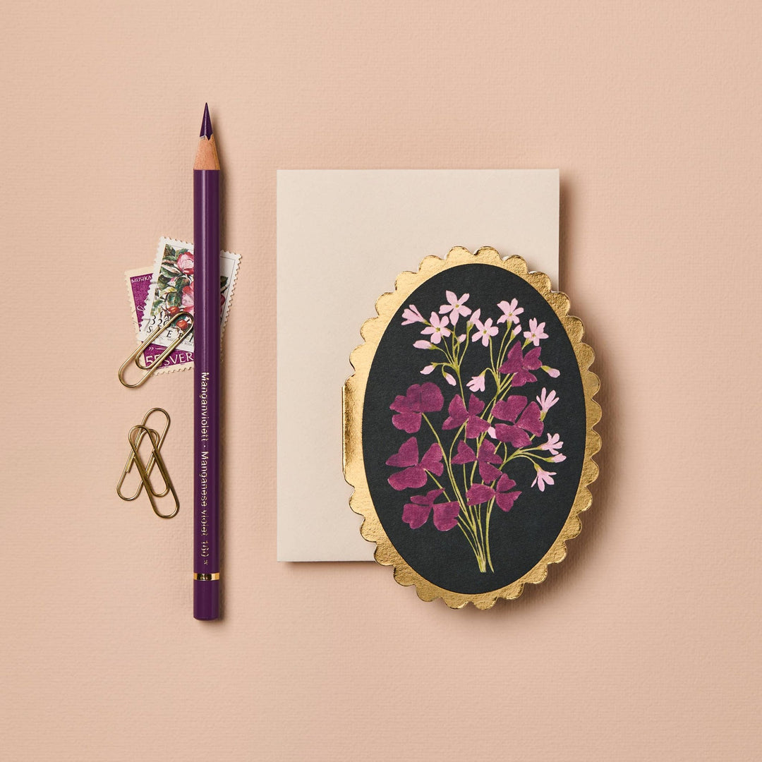 Oxalis Mini Greeting Card - Merry PigletsWanderlust Paper Co
