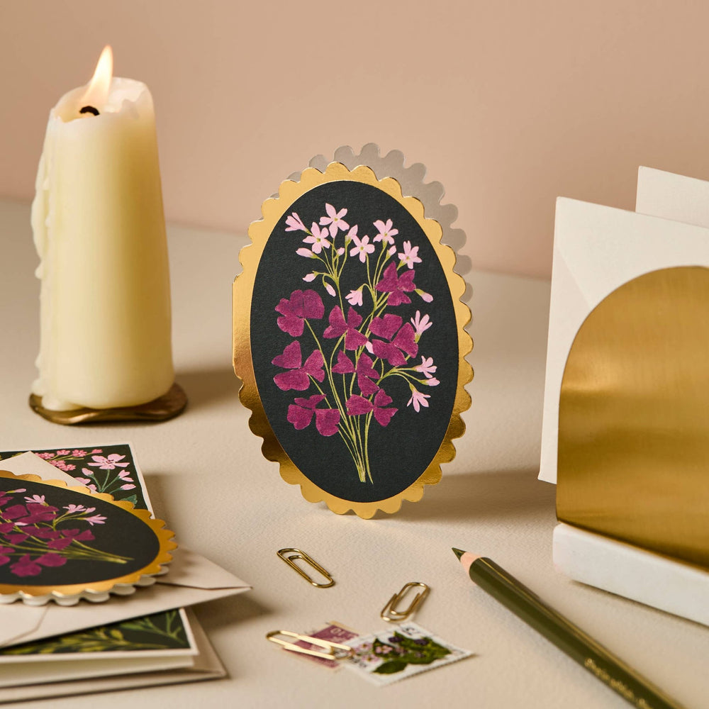 Oxalis Mini Greeting Card - Merry PigletsWanderlust Paper Co