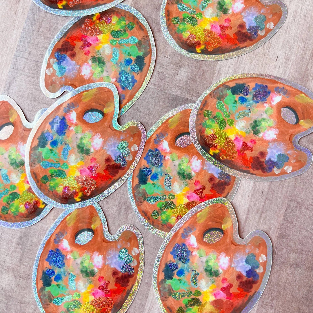 Painter's Palette Glitter Sticker - Merry PigletsKatie Daisy