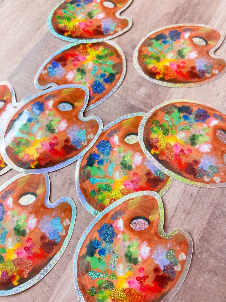 Painter's Palette Glitter Sticker - Merry PigletsKatie Daisy