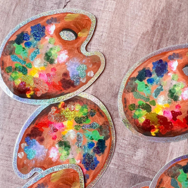 Painter's Palette Glitter Sticker - Merry PigletsKatie Daisy