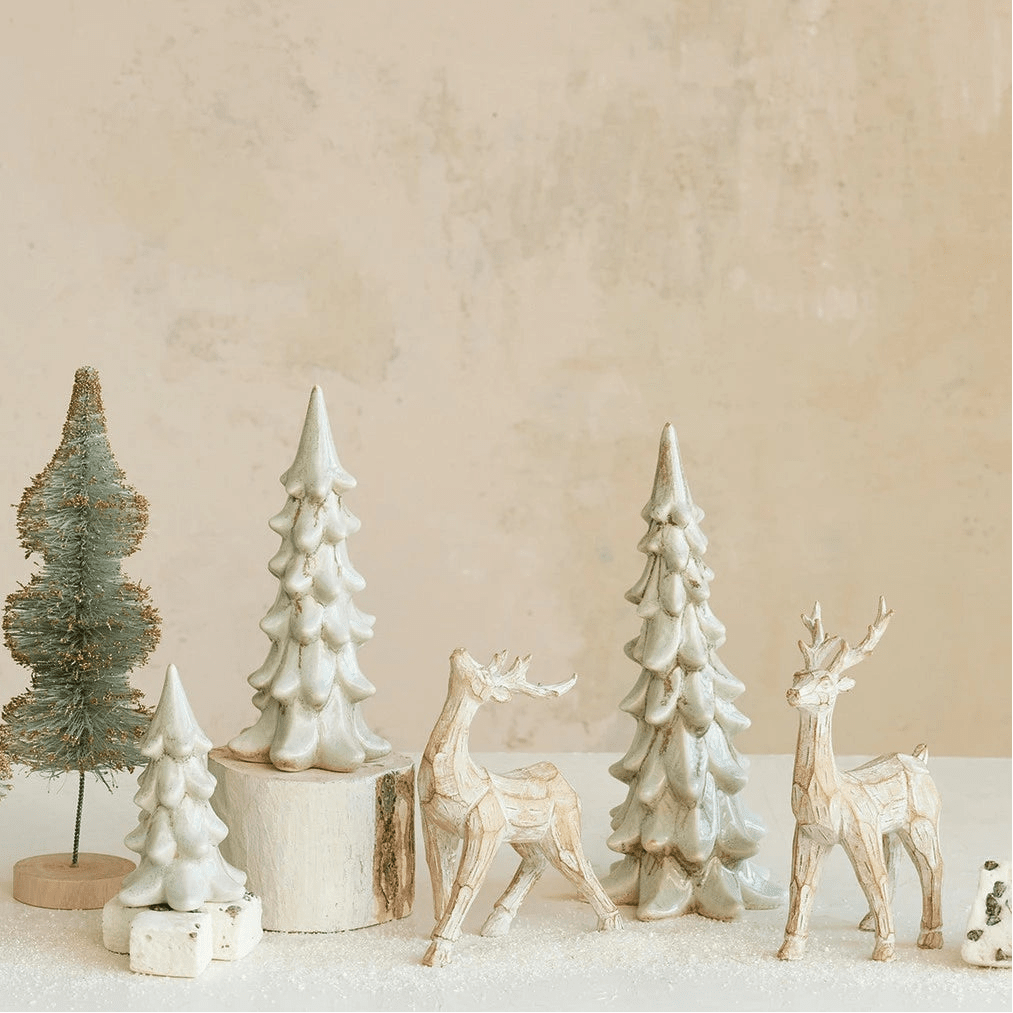 Pale Green Stoneware Tree - Merry Pigletscreative co op