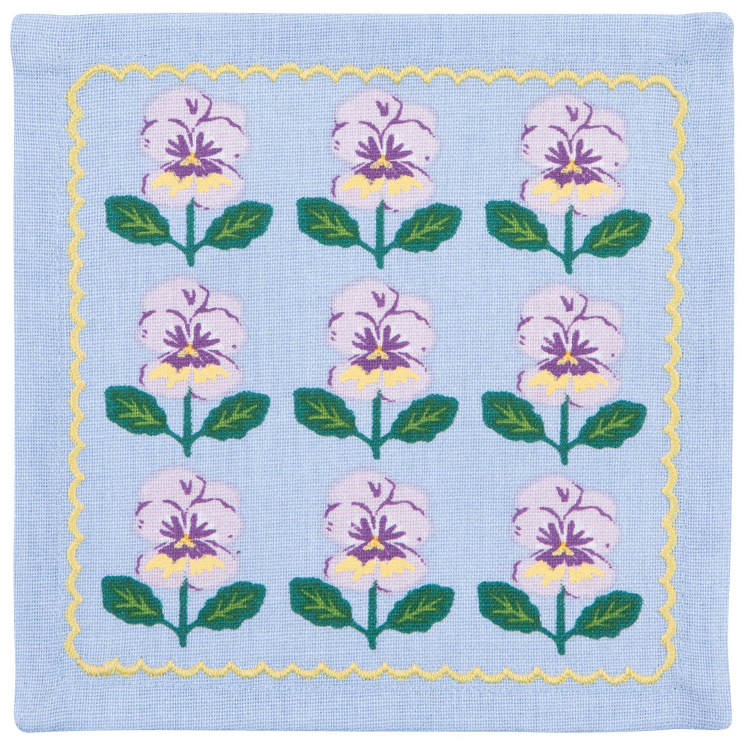 Pansy Cloth Cocktail Napkin Set - Merry PigletsDanica Jubilee