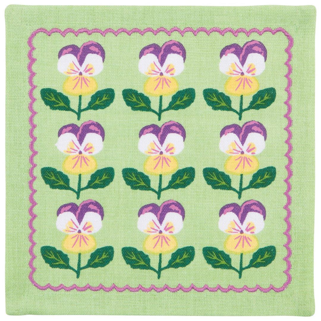 Pansy Cloth Cocktail Napkin Set - Merry PigletsDanica Jubilee