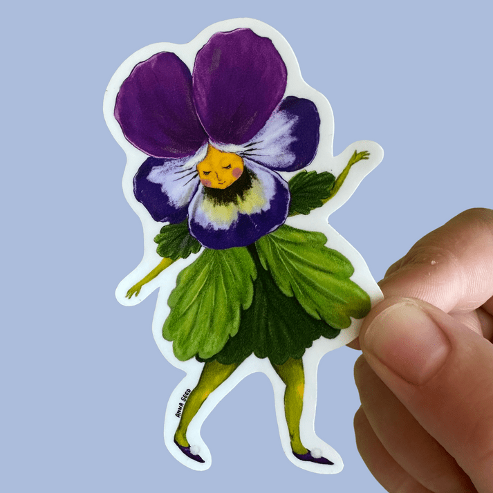 Pansy Lady Sticker - Merry PigletsAnna Seed