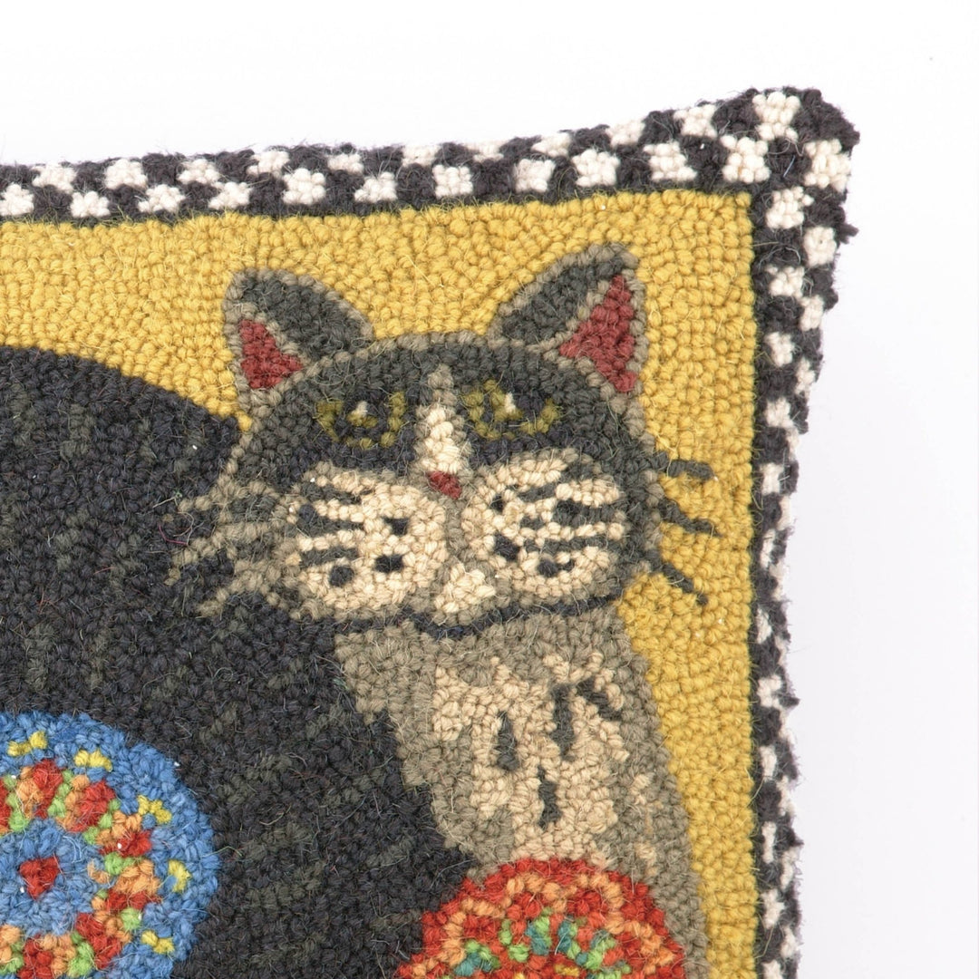 Penny Flower Cat Wool Pillow - Merry PigletsPeking Handicraft