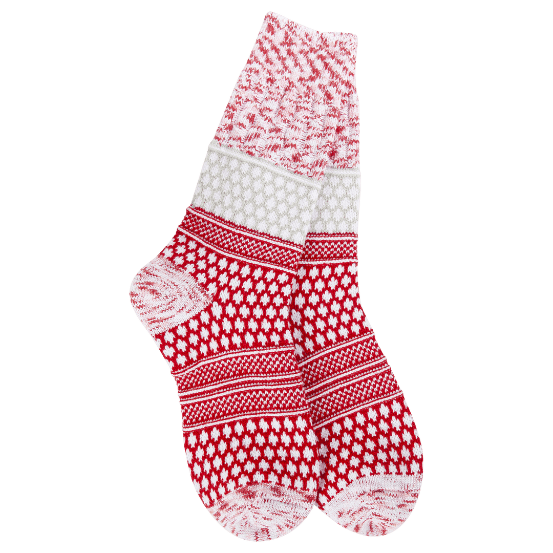 Peppermint Textured Crew Socks - Merry PigletsWorld's Softest Socks
