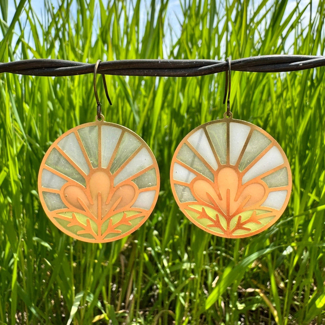 Perennial Stained Glass Resin Earrings - Merry PigletsWild Lupine Folkcraft