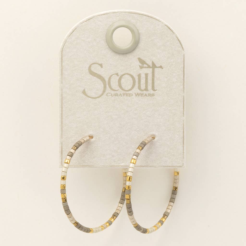 Pewter Multi/Gold Beaded Hoop Earrings - Merry PigletsScout Curated Wears