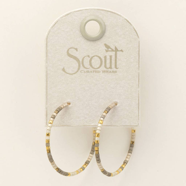 Pewter Multi/Gold Beaded Hoop Earrings - Merry PigletsScout Curated Wears