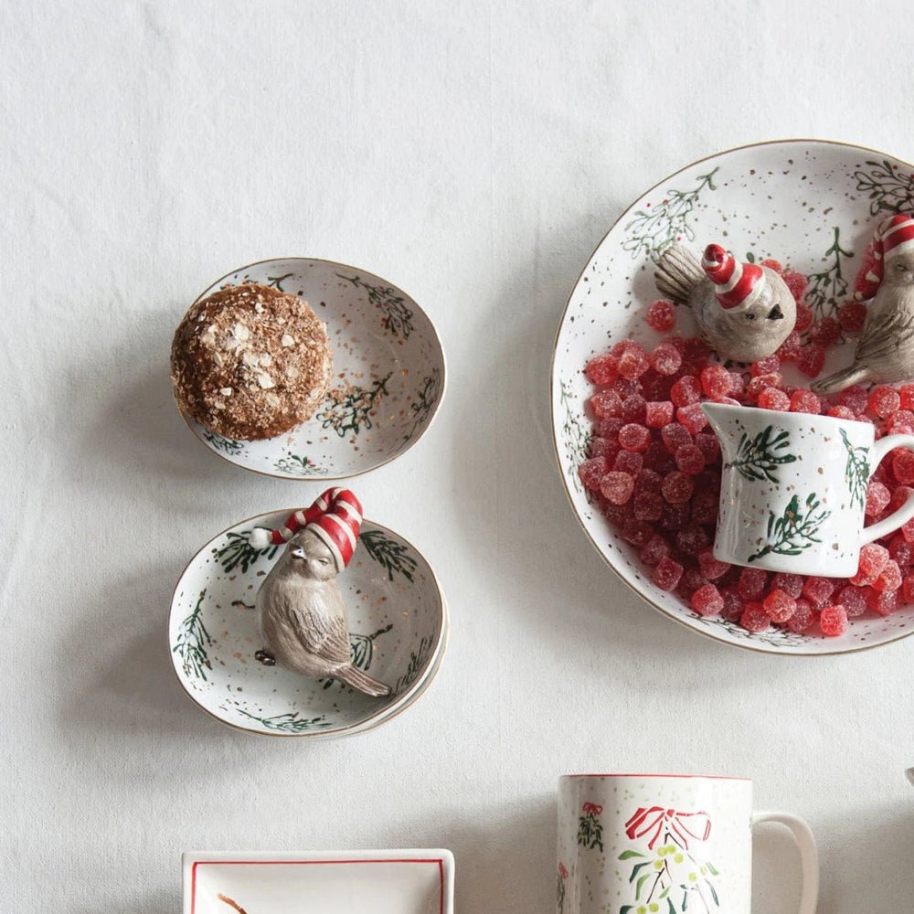 Pine Stoneware Dish - Merry PigletsCreative Co - Op