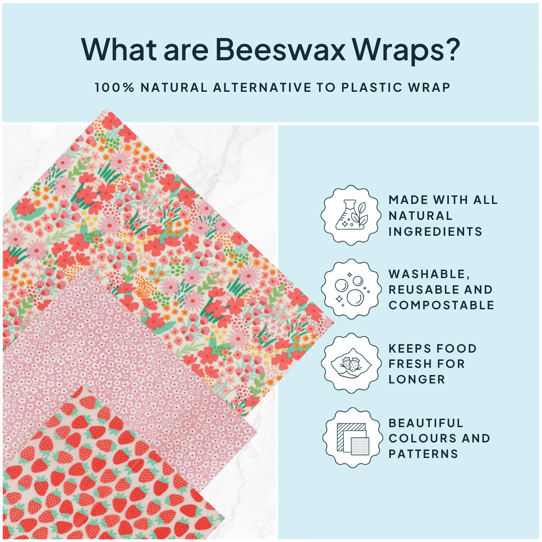 Pink Beeswax Wrap Variety Set - Merry PigletsNATURE BEE