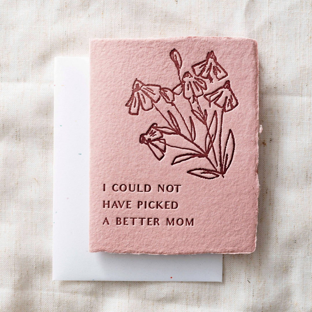 Pink Blooms Mother's Day Greeting Card - Merry PigletsPaper Baristas
