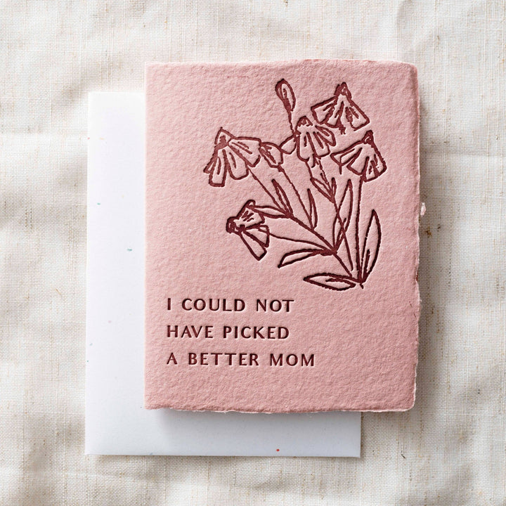 Pink Blooms Mother's Day Greeting Card - Merry PigletsPaper Baristas