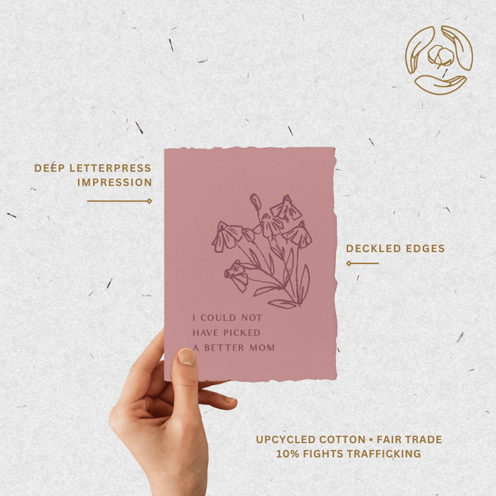 Pink Blooms Mother's Day Greeting Card - Merry PigletsPaper Baristas