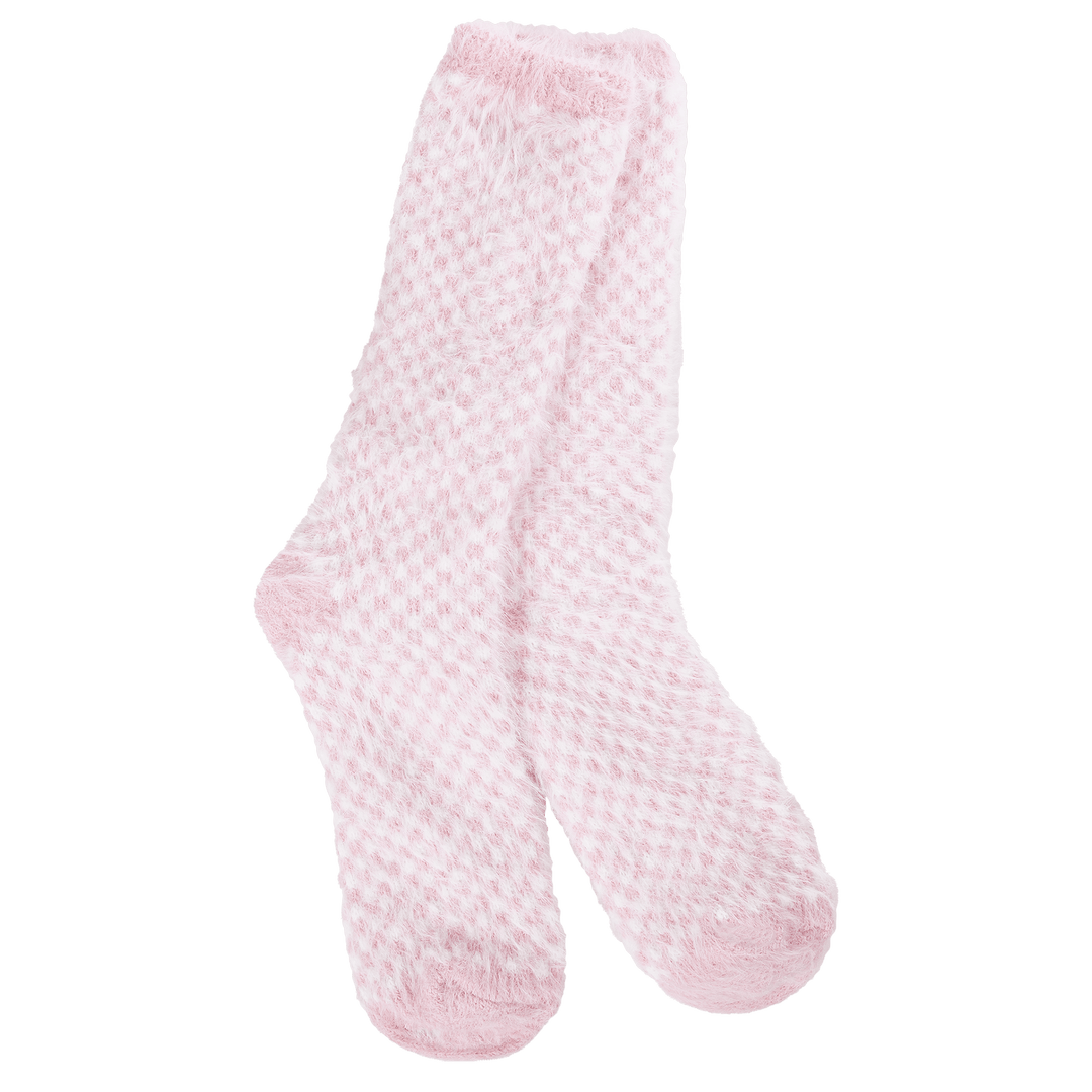 Pink Check Crew Socks - Merry PigletsWorld's Softest Socks