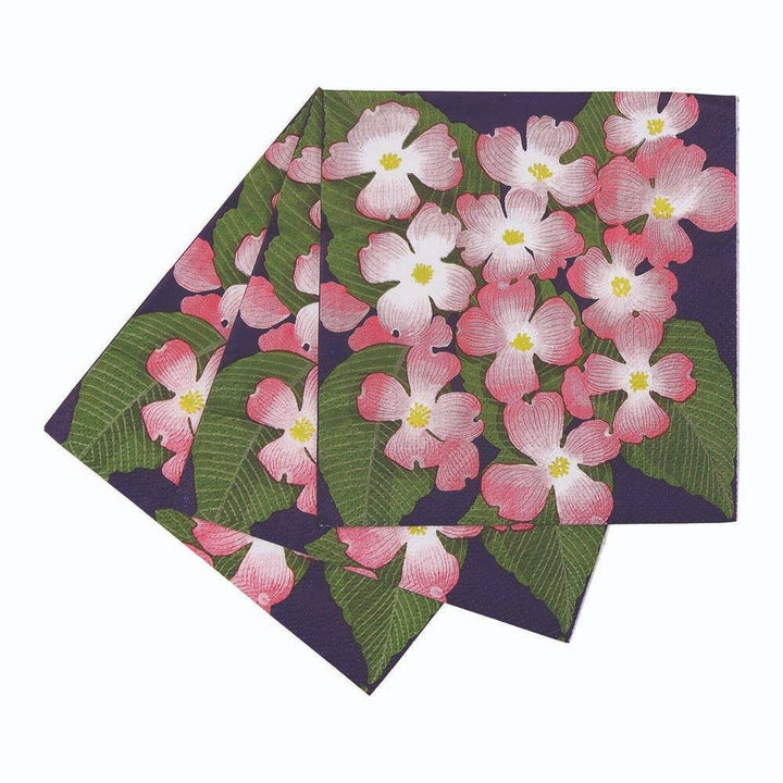 Pink Dogwood Paper Cocktail Napkins - Merry Pigletsrockflowerpaper