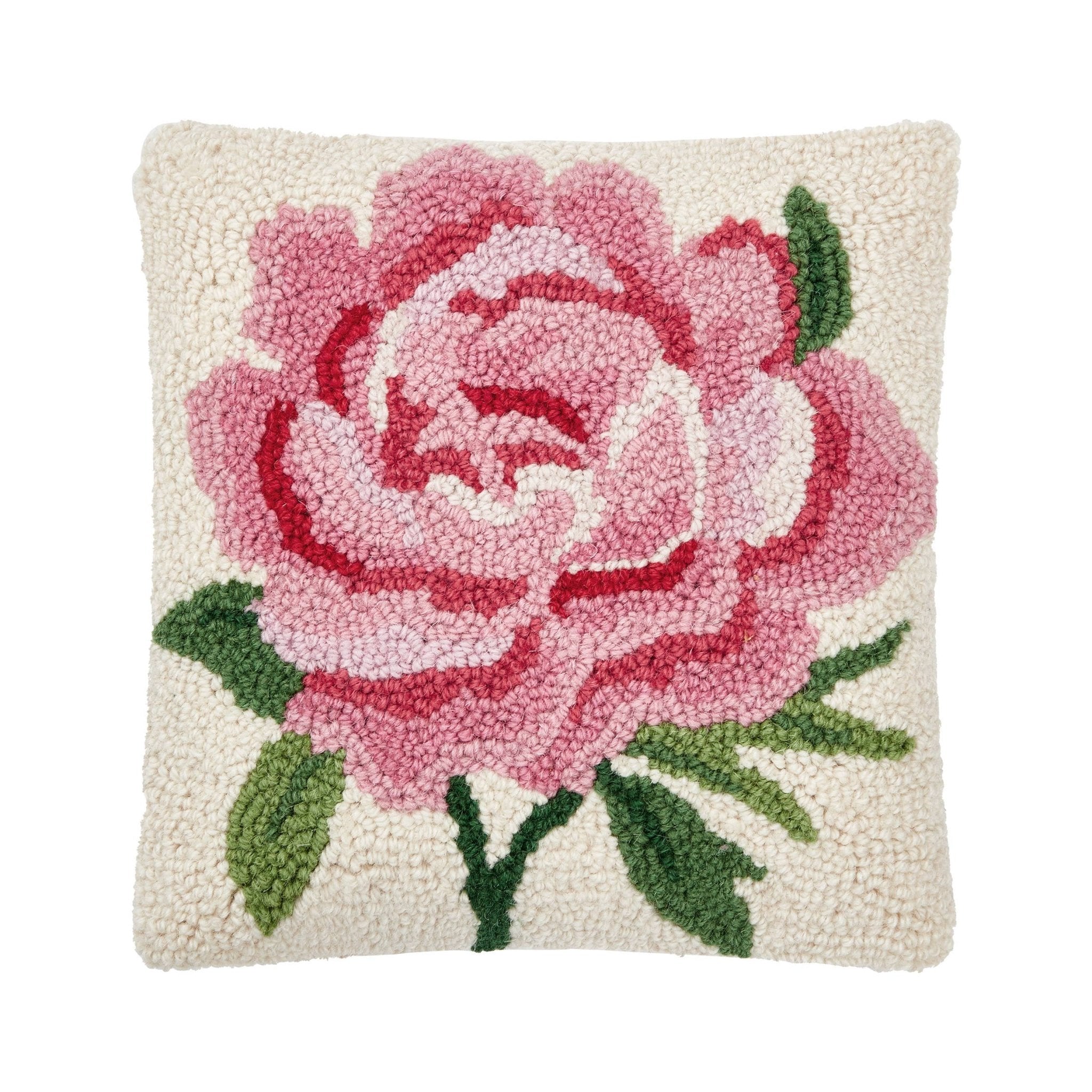 Peking Handicraft Peony Wool Hooked Pillow