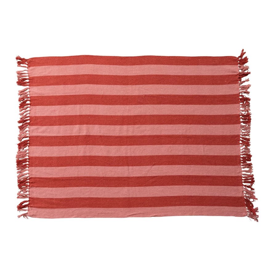 Pink & Red Cotton Blend Throw - Merry PigletsCreative Co-Op