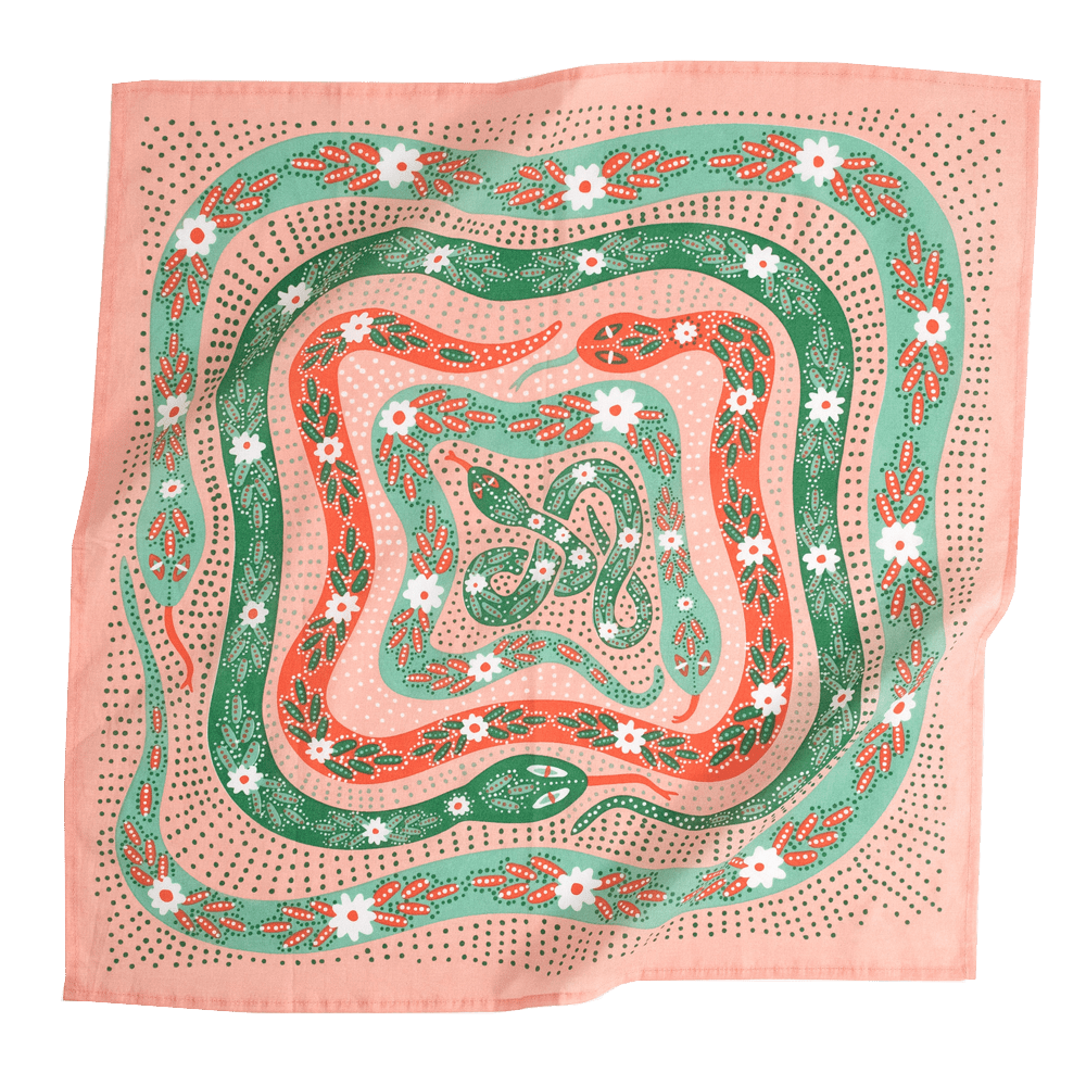 Pink Snakes Bandana - Merry PigletsHandker Bandanas